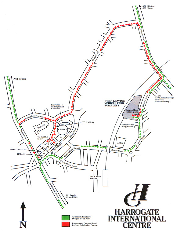 Map showing routes to and from Dragon Road Vehicle Park